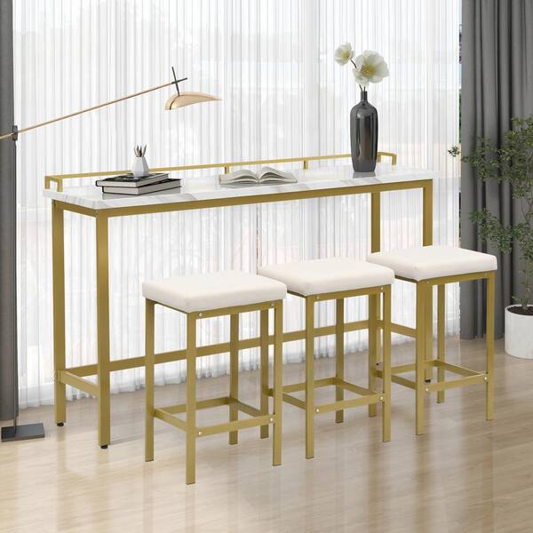 Gold pub table set hot sale