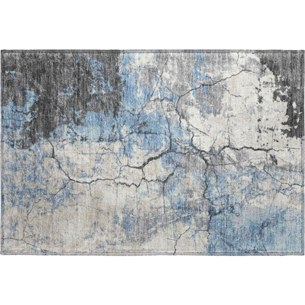 Mayfield Premium Machine Washable Abstract AMF2431 Denim 2 ft. x 3 ft. Accent Rug price history on PriceWatchPro
