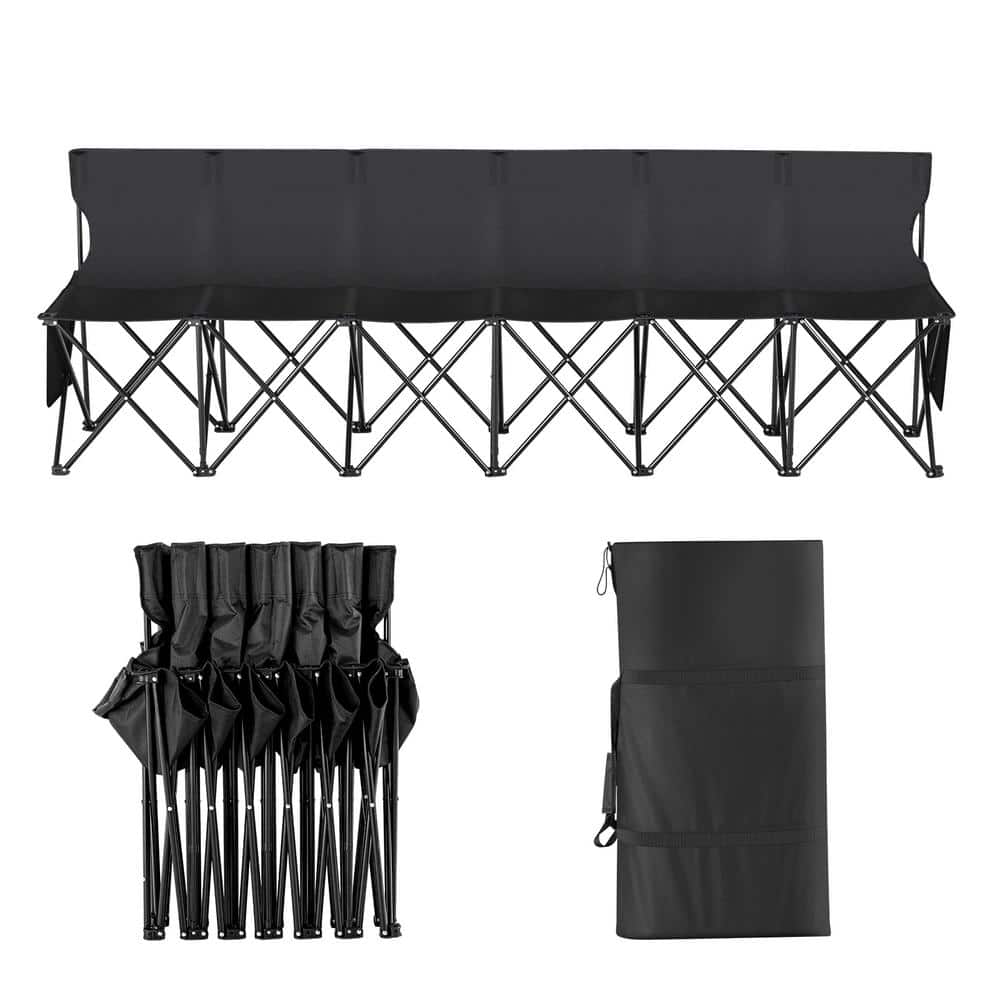 SVOPES Portable Folding Bench 6-Seats Sideline Outdoor Camping