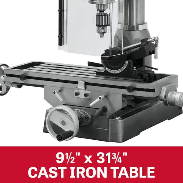 Jet 2 HP Milling/Drilling Machine with R8 Taper and Worklight, 12