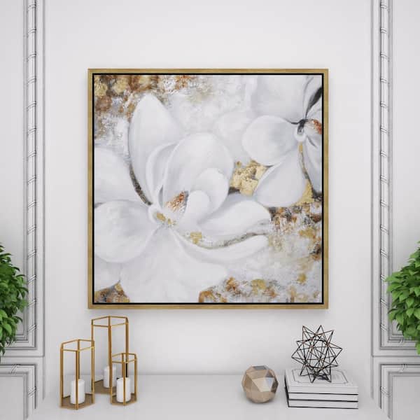 Oil Painting, Original Oil Painting Abstract Modern on Round Canvas Golden  Leaf Large Wall Handmade Art by Victoria's Art Design 