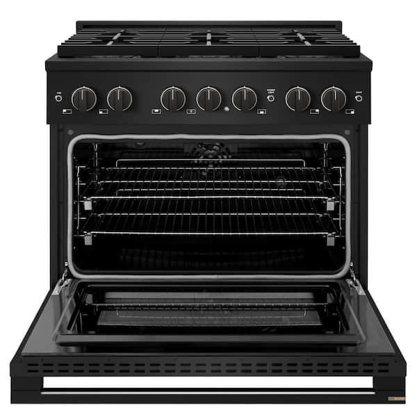 36 in. 5.2 cu. ft. Marino Dual Fuel Range with 6 Burner DuoPro Cooktop and Electric Oven in Black Stainless Steel
