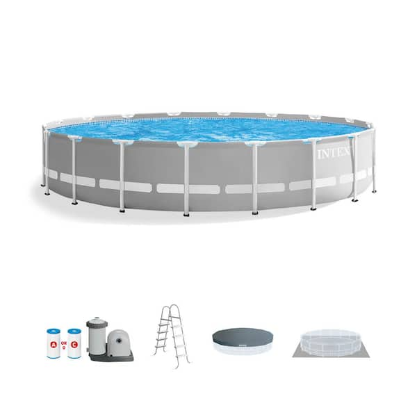 Prism 20 ft. x 52 in. Round Frame Above Ground Swimming Pool with Filter Pump