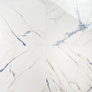 Calacatta Indigo 24 in. x 24 in. Polished Porcelain Floor and Wall Tile (4-Piece, 15.49 sq. ft./Case)