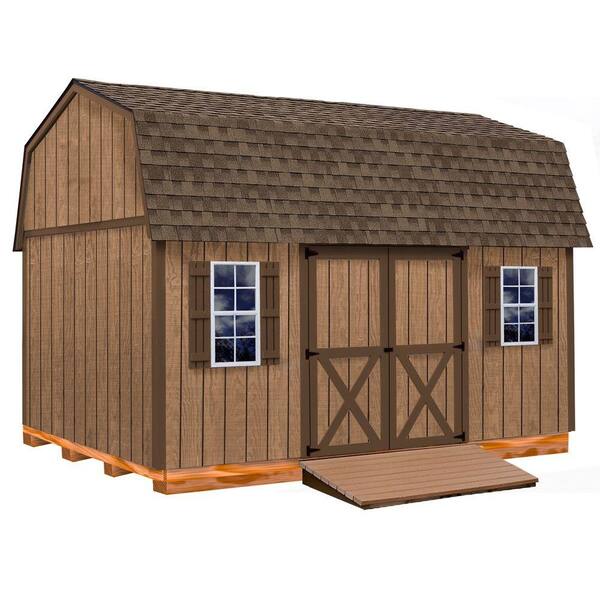 Best Barns Homestead 12 ft. x 16 ft. Wood Storage Shed with 2 Windows Ramp and Floor included