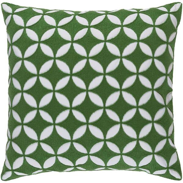 Livabliss Bulstrode Emerald Geometric Polyester 22 in. x 22 in. Throw Pillow