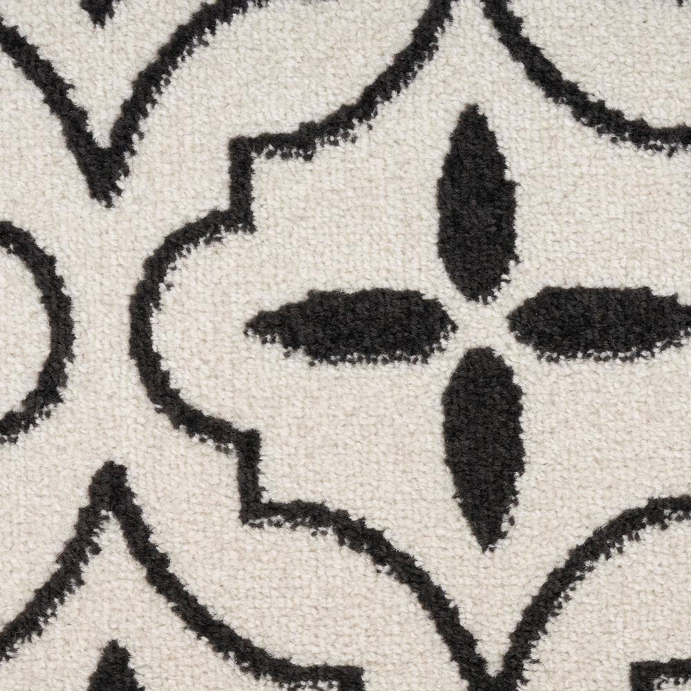 Ivory Black Moroccan Trellis Indoor Outdoor Runner Rug