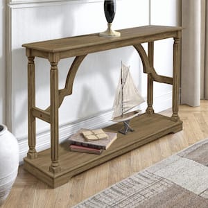 Delroy 45.9 in. Spray Paint Oak Rectangular Solid Wood Console Table