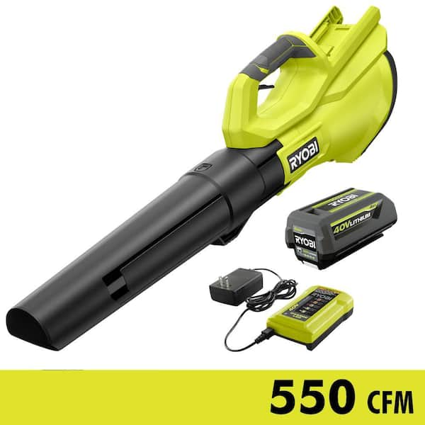 40V 120 MPH 550 CFM Cordless Battery Blower With 4.0 Ah Battery and Charger