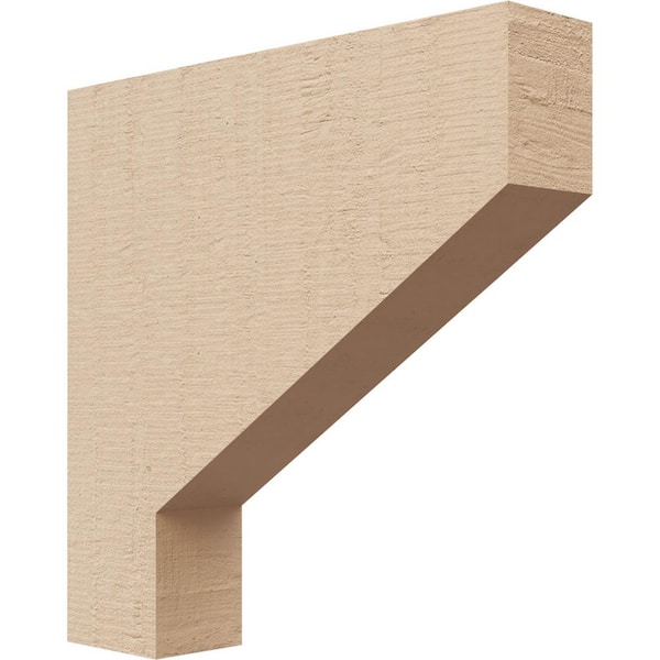 Ekena Millwork 2 in. x 10 in. x 10 in. Series 1 Thin Clemmons Rough Cedar Woodgrain Timberthane Polyurethane Corbel, Primed Tan