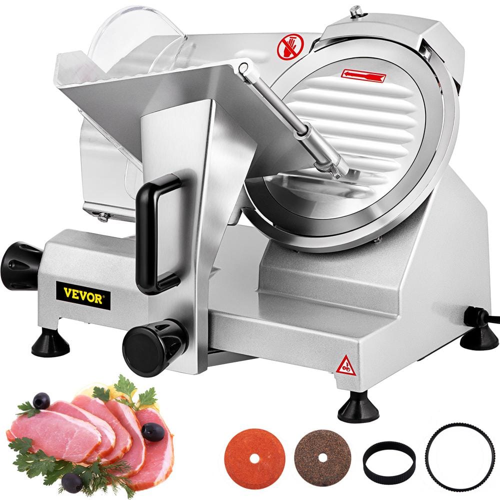 VEVOR 7.5" Silver Electric Meat Slicer with Blade Guard