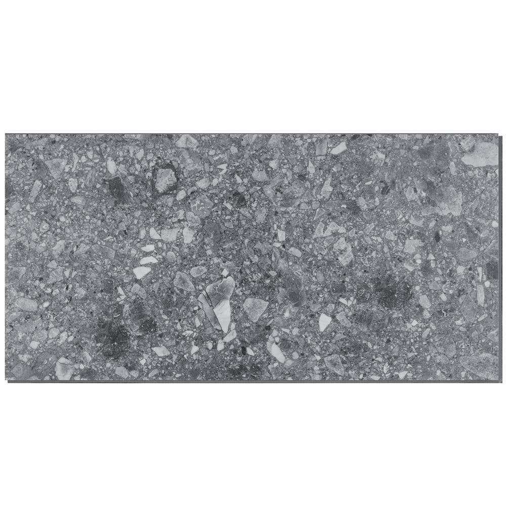 Charcoal Black 12" x 24" Matte LVT Tile with Water Protection