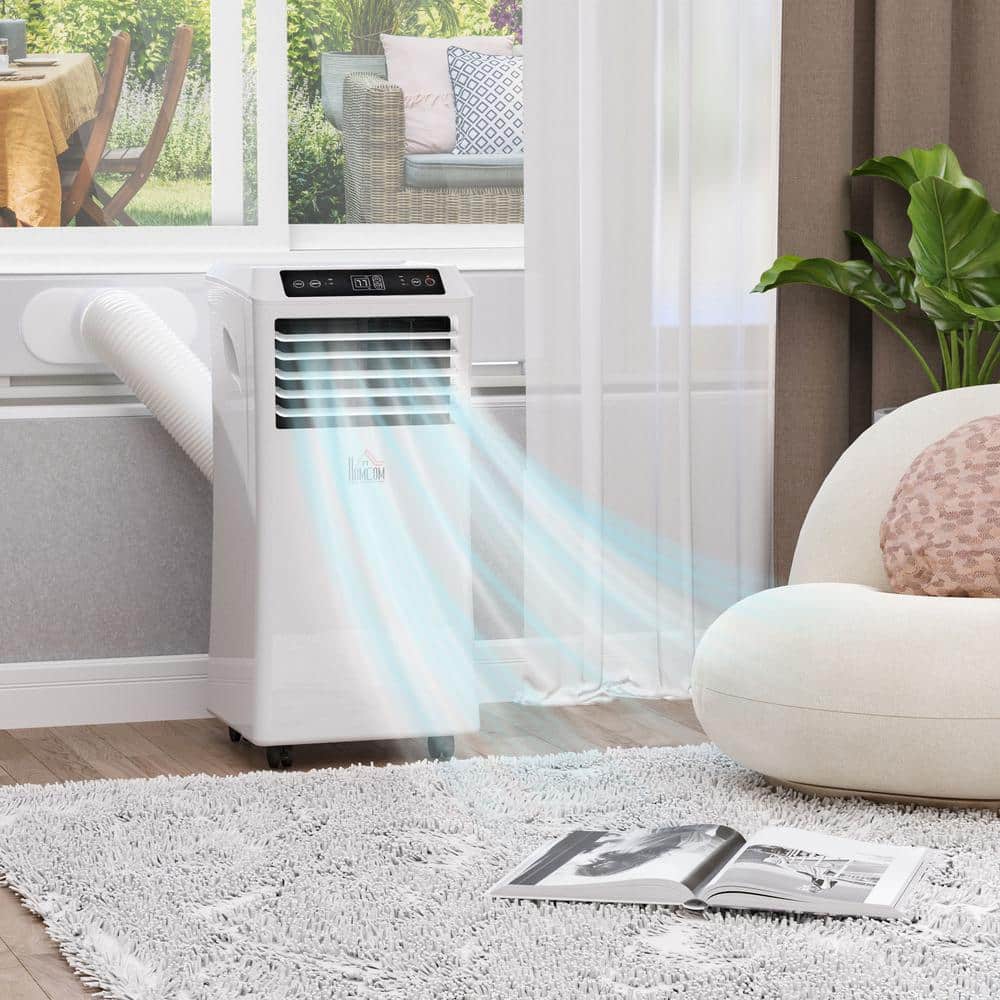 HOMCOM 8000 BTU White Portable Air Conditioner with Remote