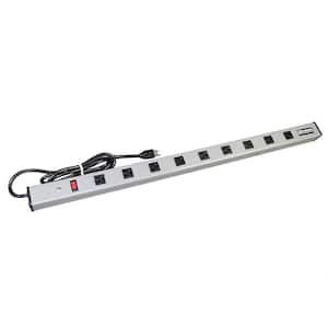 Wiremold 9-Outlet 15 Amp Industrial Power Strip with Lighted On/Off Switch, 15 ft. Cord