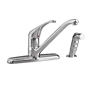 Reliant Plus Single-Handle Standard Kitchen Faucet with Side Sprayer in Polished Chrome