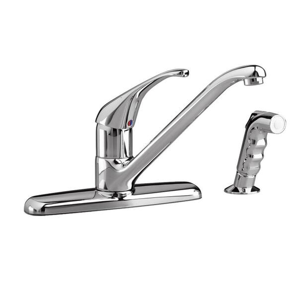 American Standard Reliant Plus Single-Handle Standard Kitchen Faucet with Side Sprayer in Polished Chrome