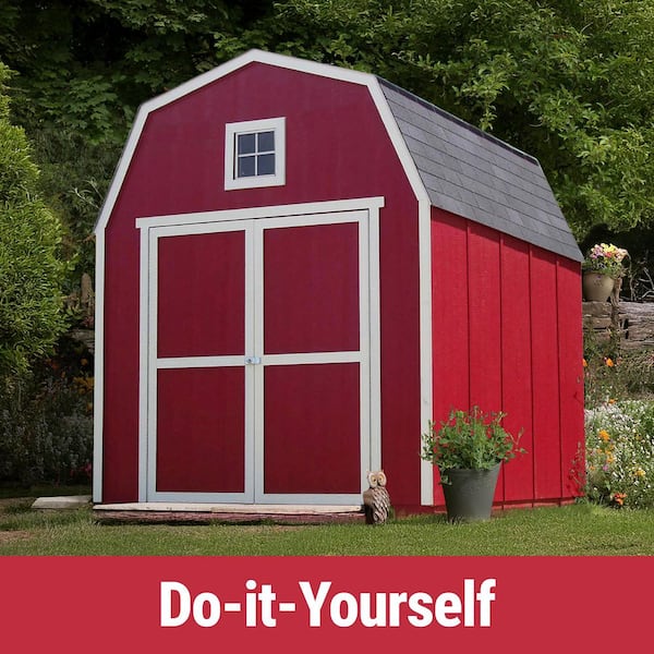 DIY Montana 8 ft. x 10 ft. Pre-Cut Wood Shed with Floor and Loft - Outdoor Storage Barn Kit (80 sq. ft.)
