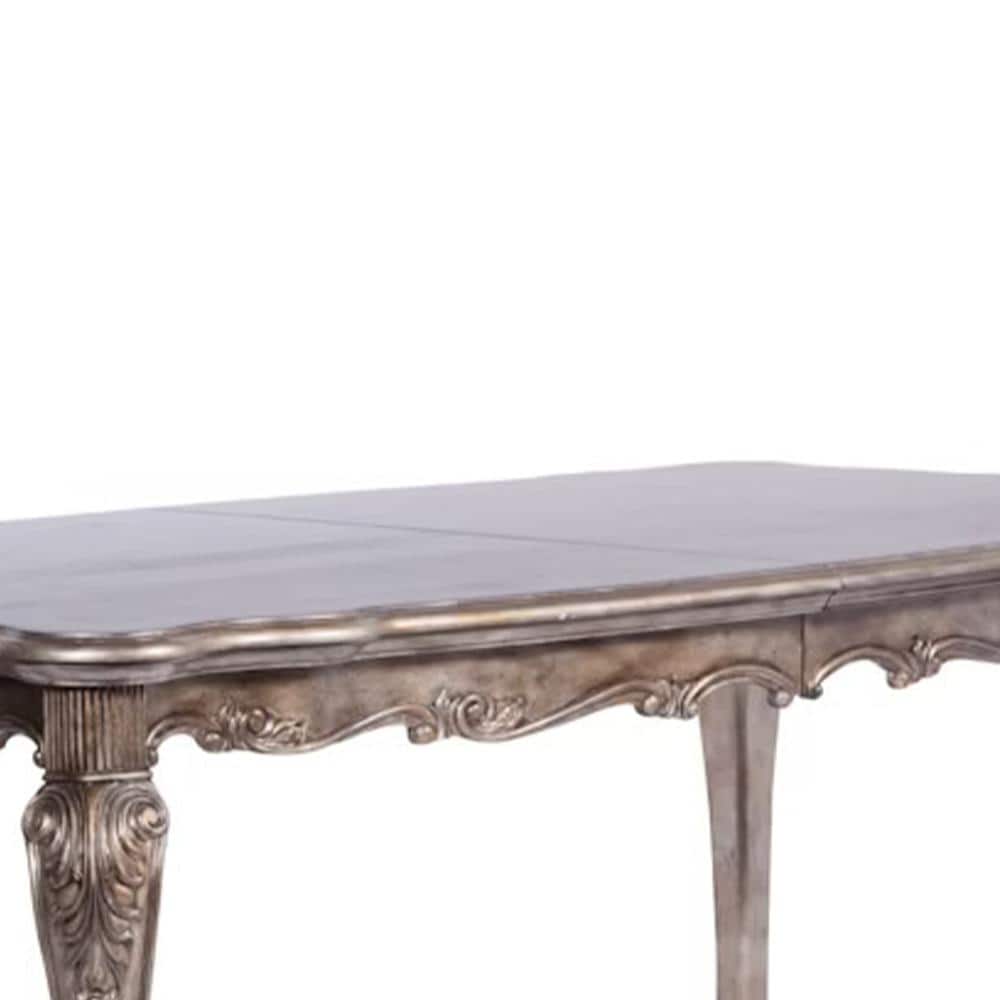 Antique Platinum 44" Extendable Wood Dining Table