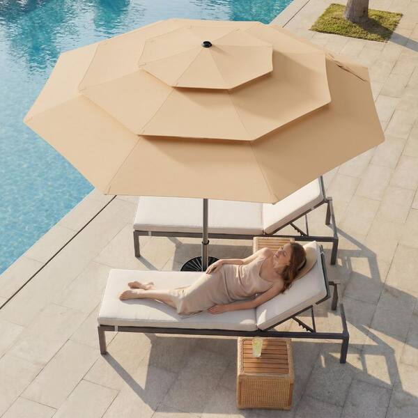 best patio furniture with umbrella MFSTUDIO 5 Pcs Dining Set Umbrella(Orange Red) tinted Color:MATTE MAROON powder coating frame with Mondawe 10 ft Solar