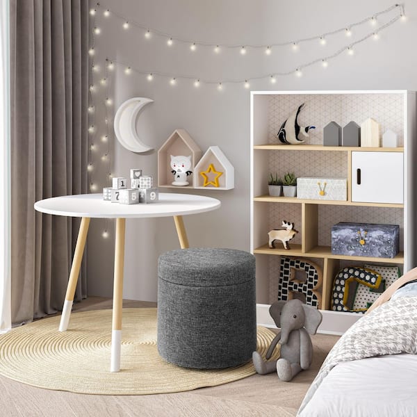 Seville Classics Modern Gray Rocking Wobble Storage Ottoman