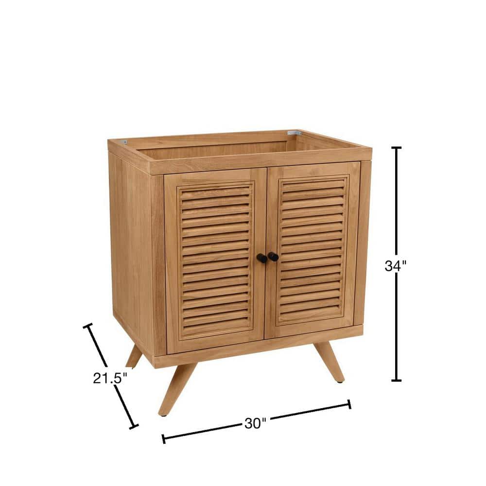 Harper 30'' Natural Teak Solid Wood Bathroom Vanity Base
