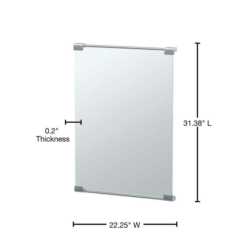 Elegant Chrome Rectangular Bathroom Vanity Mirror with Shatterproof Feature
