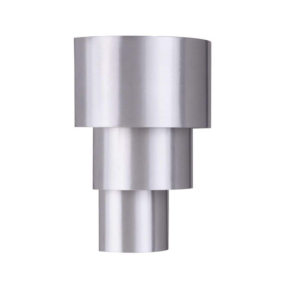 Midtown 11 in. Silver Finish Outdoor Hardwired Integrated LED 3 Tiered Wall Lantern Pocket Sconce price history on PriceWatchPro