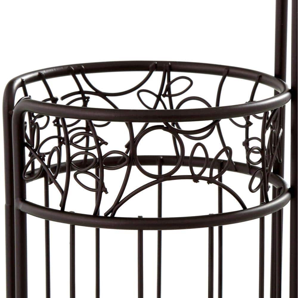 Bronze Free-Standing Steel Toilet Paper Holder and Reserve