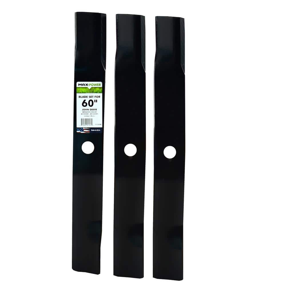 3 Cuchillas De Corte John Deere 60 Cm (M128485, M133381) Para Cortacésped 737, 757, 777, 797
