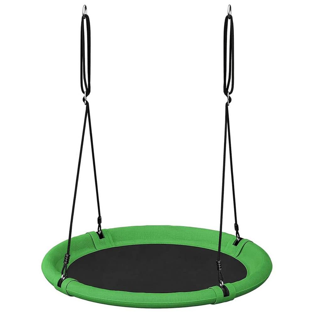 40 in. Saucer Tree Swing Set for Kids and Adults Adjustable Outdoor Playground Swing Green and Black price history on PriceWatchPro