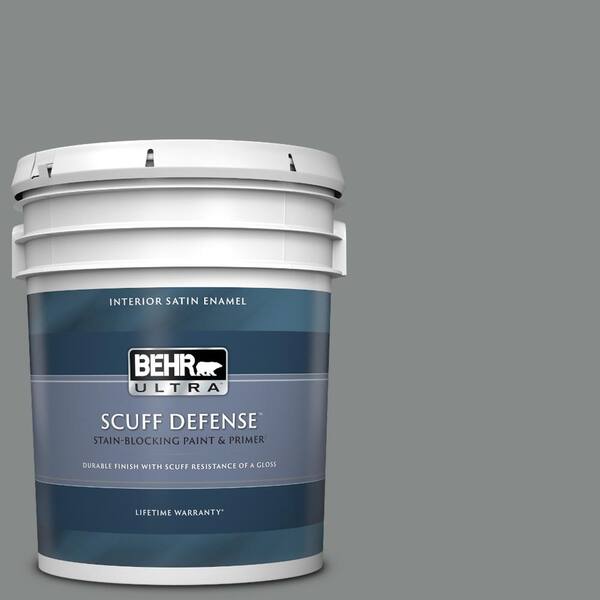 Behr Ultra 5 Gal N460 Slate Rock Extra Durable Satin Enamel Interior Paint Primer 775405 - Behr Paint Color Slate Rock Behr Ultra 5 Gal N460 Slate Rock Extra Durable Satin Enamel Interior Paint Primer 775405 - Behr Paint Color Slate Rock