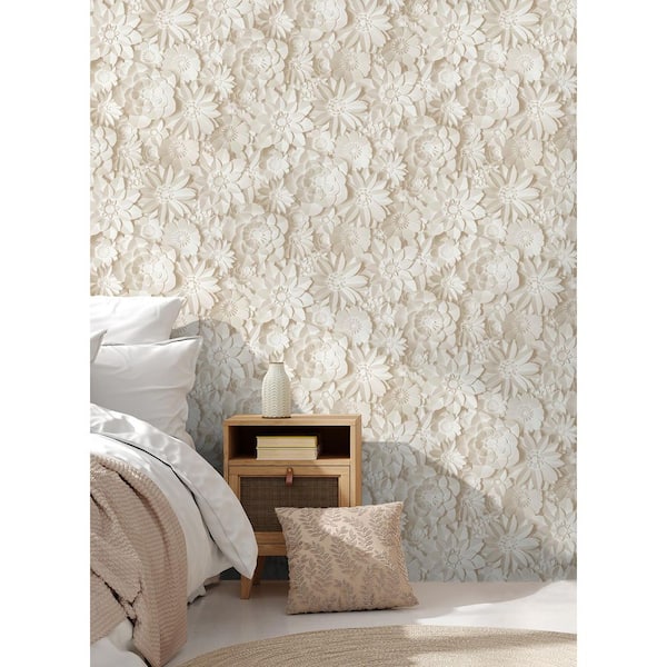 Dacre White Floral Non-Pasted Wallpaper, 56.4 sq. ft.