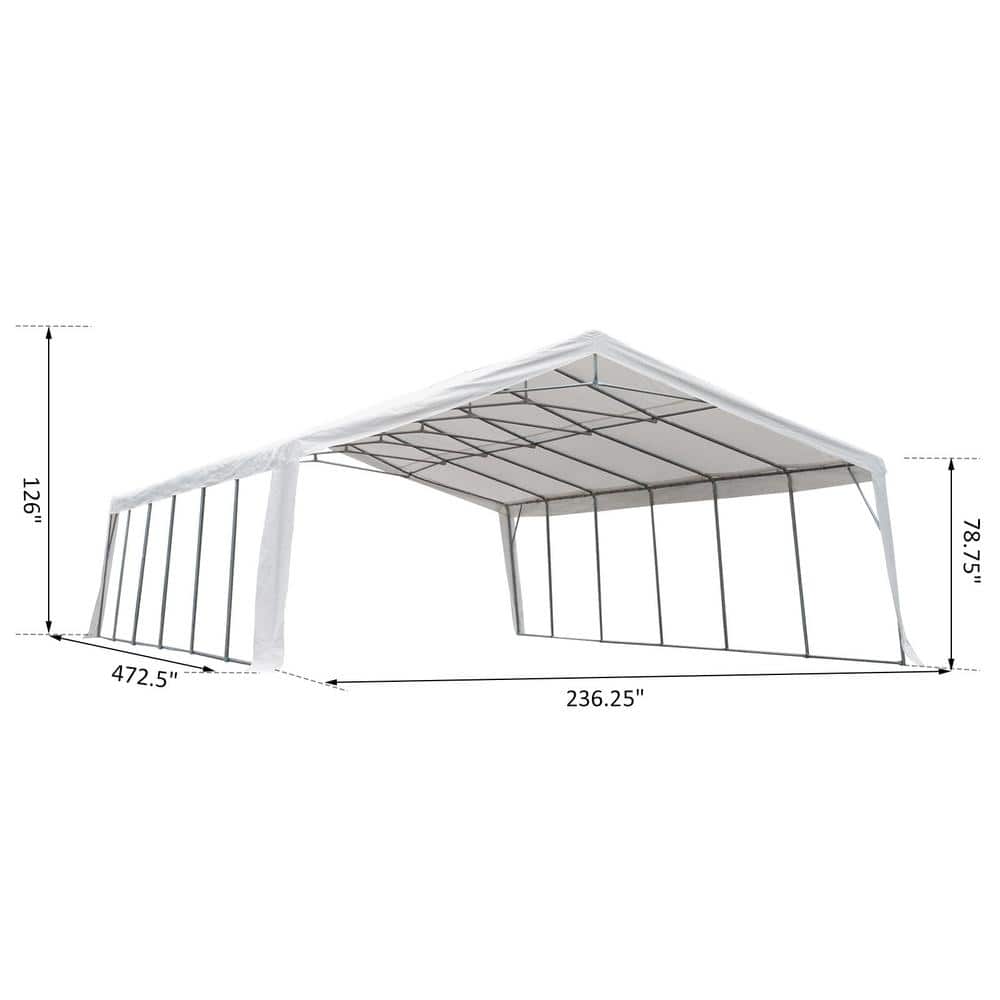Outsunny 40' x 20' White Steel Frame Party Tent