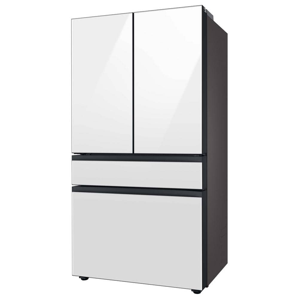 White Glass 23 cu. ft. 4-Door French Door Refrigerator