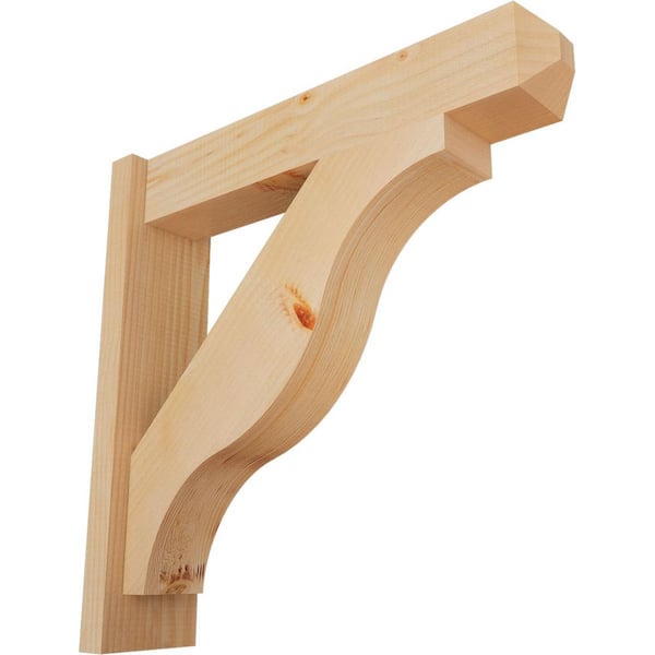 Ekena Millwork 6 in. x 24 in. x 24 in. Douglas Fir Fuston Craftsman Smooth Outlooker