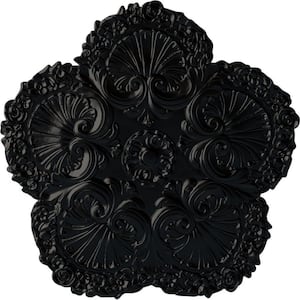 25-5/8" x 1" Shell Urethane Ceiling, Hand-Painted Jet Black
