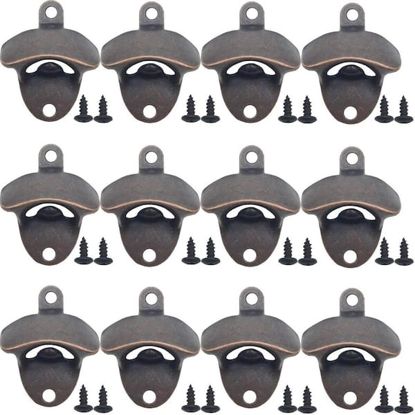 12-Piece Wall Mounted Vintage Beer Bottle Openers for Bars, Hotels, and Homes