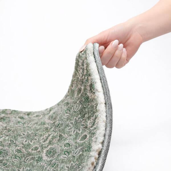 Dream Shag Premium Machine Washable Abstract ADS661 Sage 8 ft. x 8 ft. Round Rug