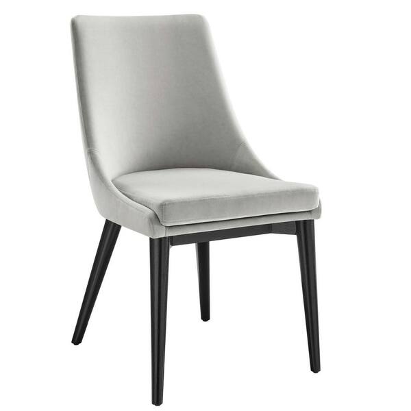 MODWAY Viscount Light Gray Performance Velvet Dining Side Chair
