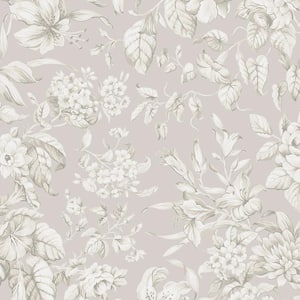 Laura Ashley Heledd Blooms Dove Grey Wallpaper Sample