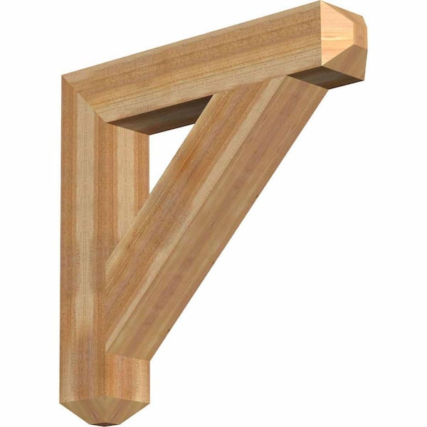 Ekena Millwork 6 in. x 34 in. x 34 in. Western Red Cedar Traditional Craftsman Rough Sawn Bracket