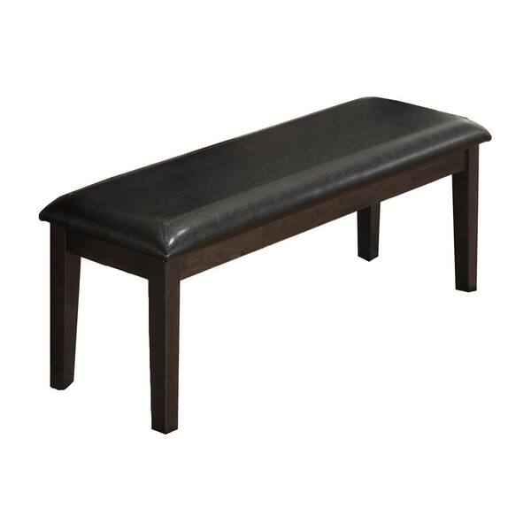 Best Master Furniture Carol 53 in. Gray Faux Leather Dining Bench