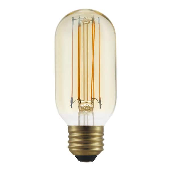 EcoSmart 40-Watt Equivalent T14 Dimmable Cage Filament LED Vintage Edison Light Bulb Amber (1-Pack)