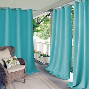 Turquoise Solid Grommet Room Darkening Curtain - 52 in. W x 108 in. L