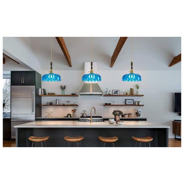 ZHLWIN Home Lighting 60W 1-Light 10.03in Modern Blue Glass