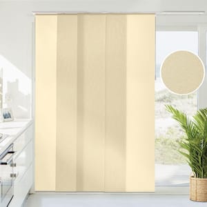 Brunch Cut-to-Size Tan Light Filtering Adjustable Sliding Panel Track Blind with 23 in Slats Up to 86 in. W X 96 in. L