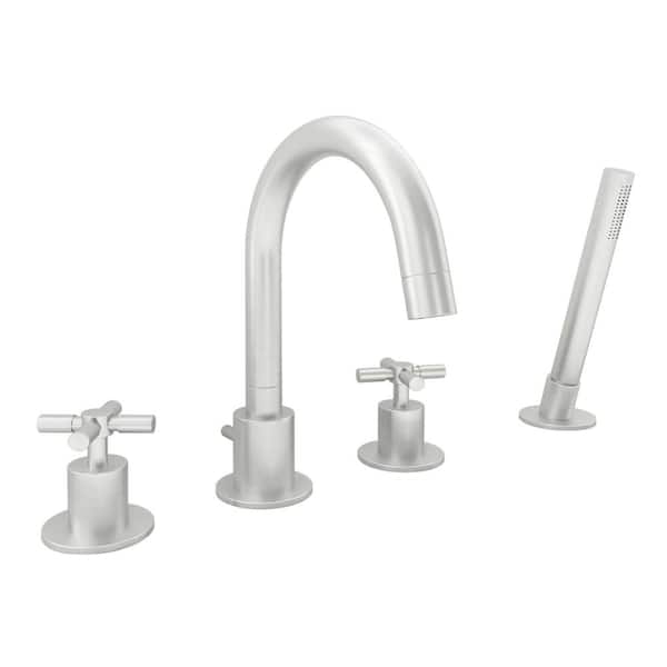 Ancona Prima Bathroom 2-Handle Roman Tub Faucet in Brushed Nickel-AN-4316 - The Home Depot