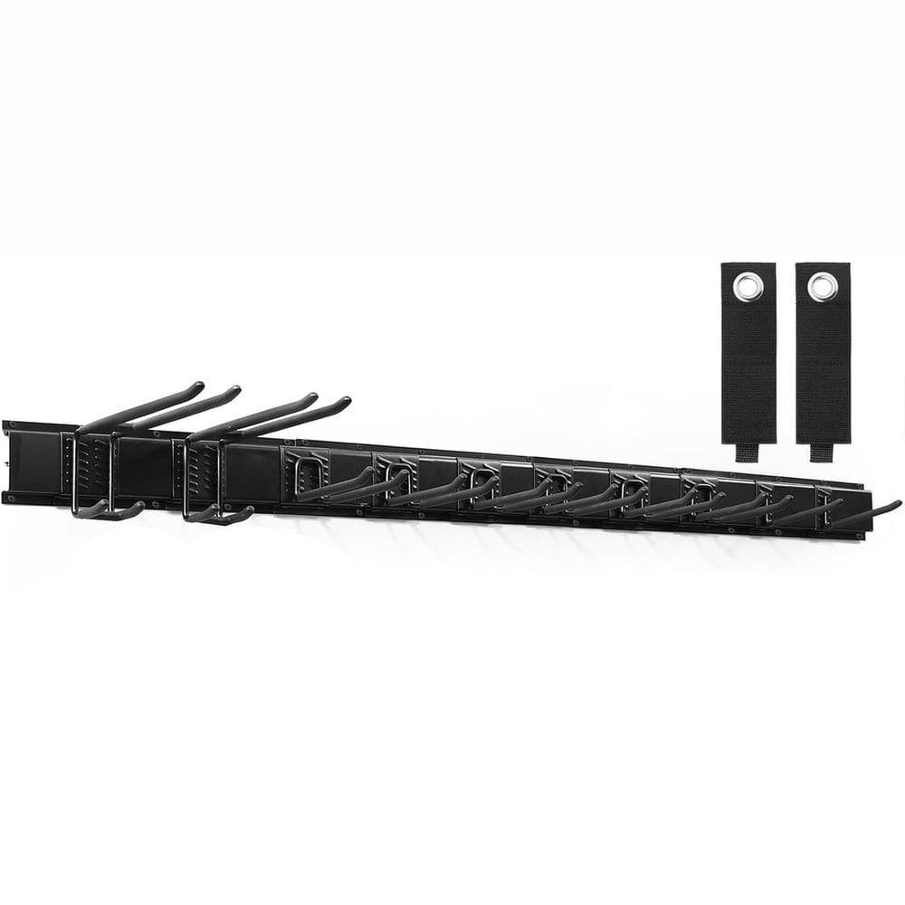 Garage Tool Organizer Wall Rack Black Alloy Steel Heavy Duty Adjustable Hooks Easy Install with Storage Straps price history on PriceWatchPro