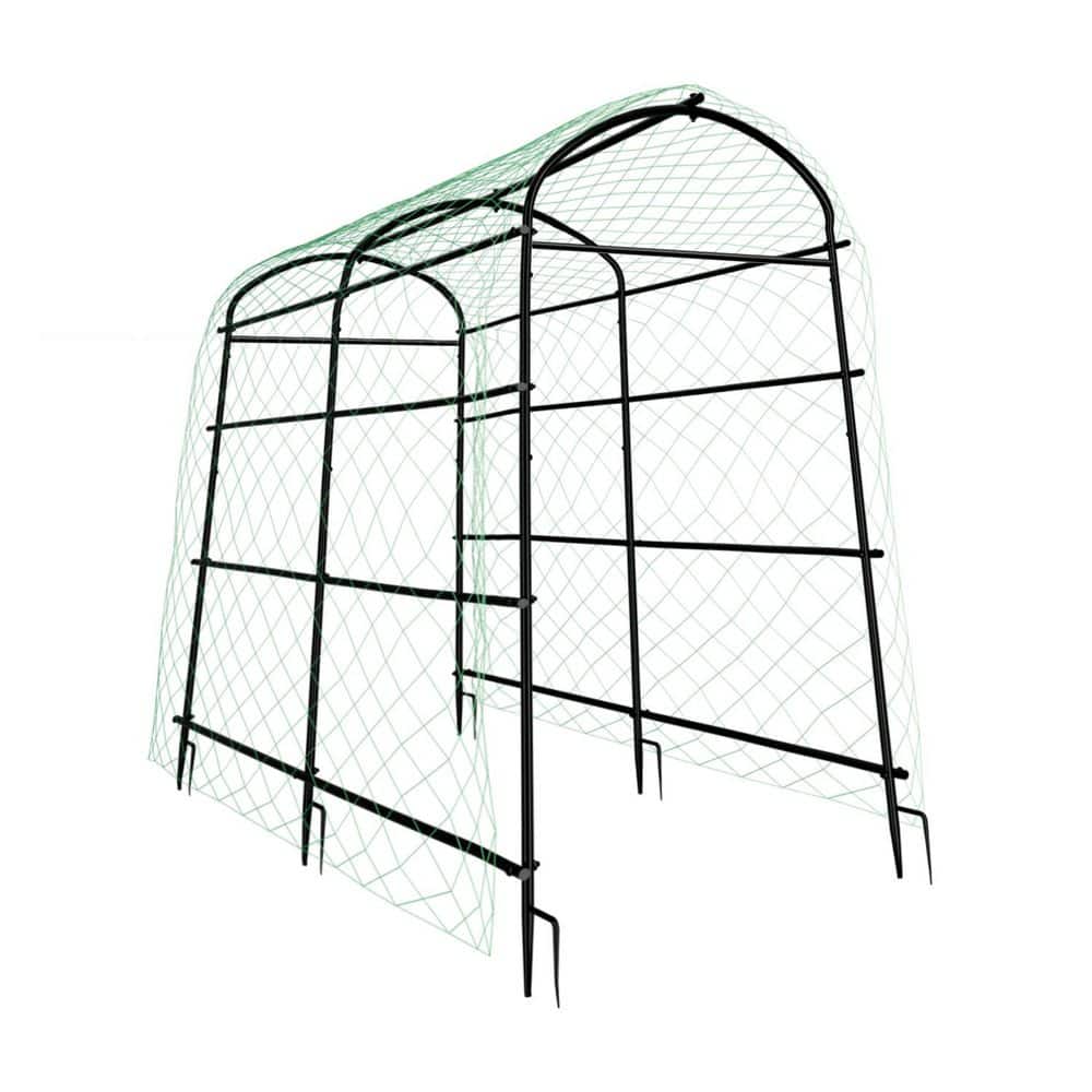86 in. Extra Tall Metal Garden Arch Trellises, Cucumber Trellis with Polyet