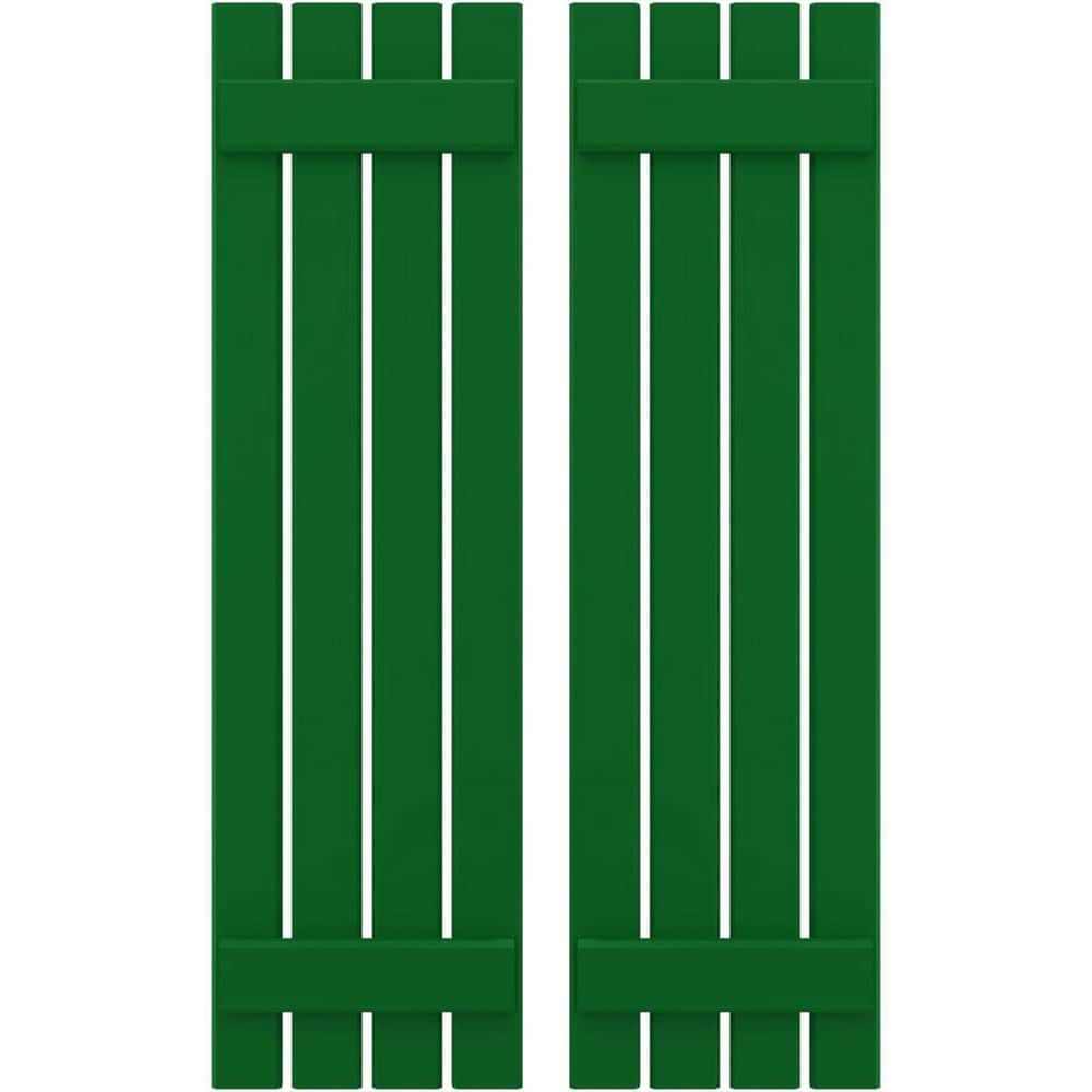 15-1/2 in. W x 72 in. H Americraft 4-Board Exterior Real Wood Spaced Board and Batten Shutters in Viridian Green price history on PriceWatchPro
